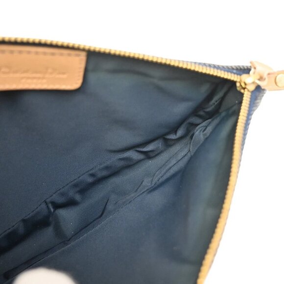 CHRISTIAN DIOR Logo Saddle Shoulder Bag Canvas Denim Canvas Leather Blue - Picture 13 of 15